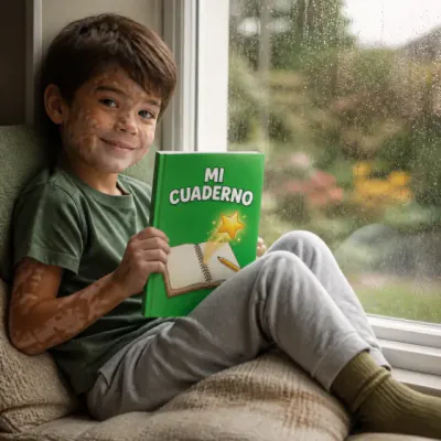 Mateo z Madrid (Hiszpania) z książkami z zestawu